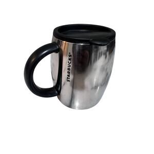 Starbucks Stainless Steel Travel Mug w Handle Lid Insulated Silver